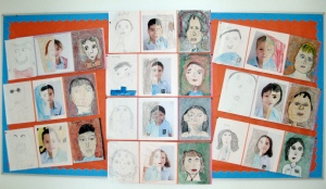 Progressive self portraits in grade two